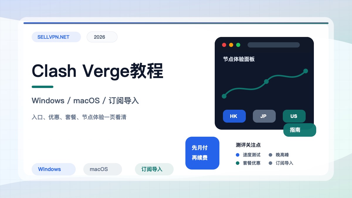 Clash Verge教程封面:Windows和macOS导入机场订阅