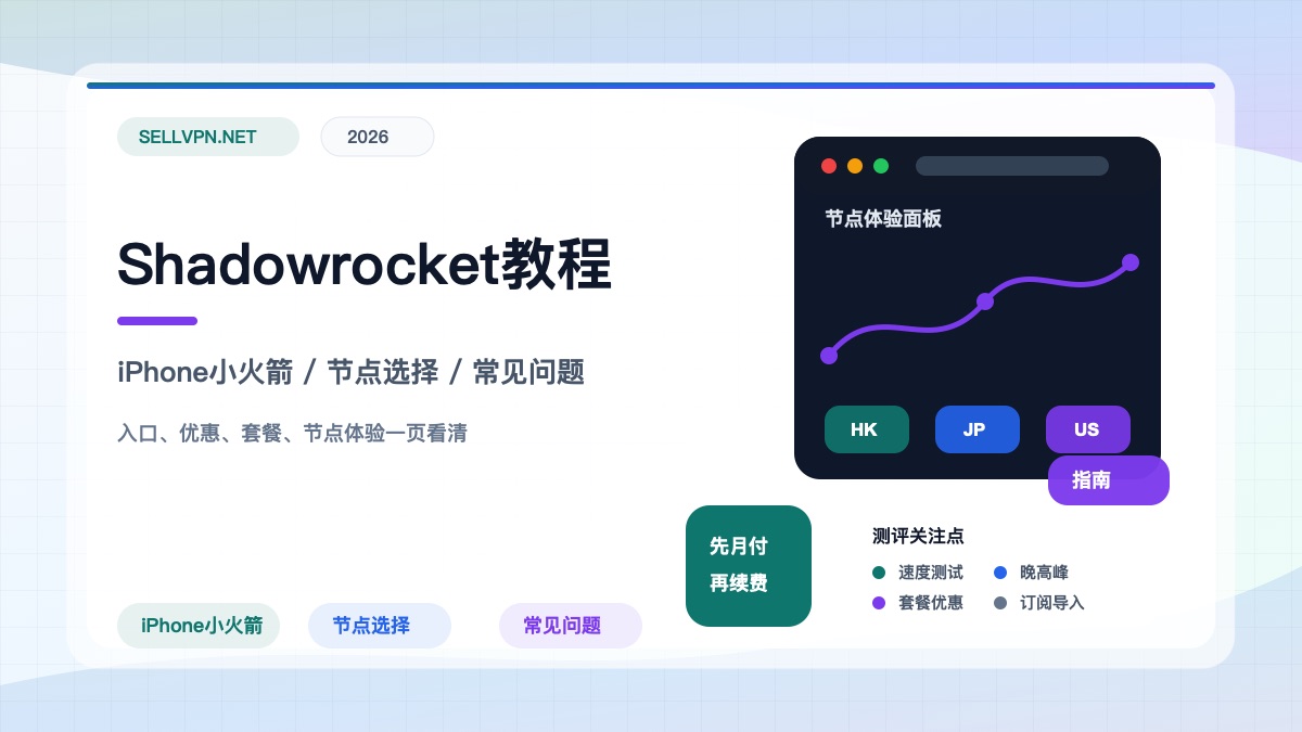 Shadowrocket教程封面:iPhone小火箭导入机场订阅和选择节点